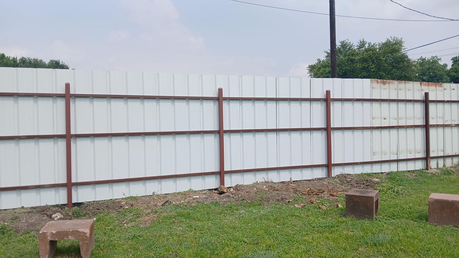 Commercial Metal Panel Fence Houston