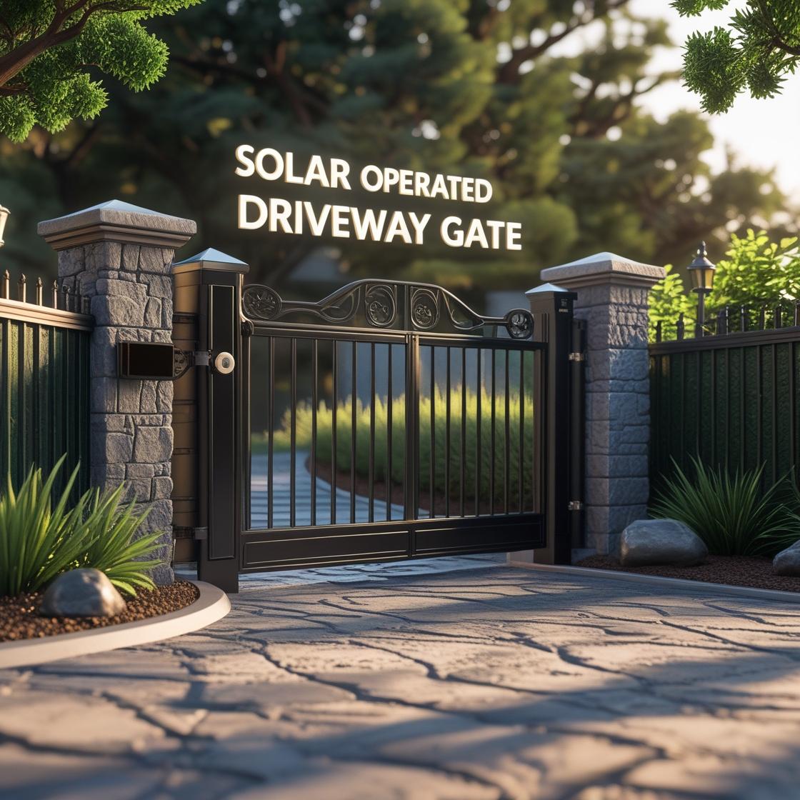 Solar Driveway Gate Luxury Houston